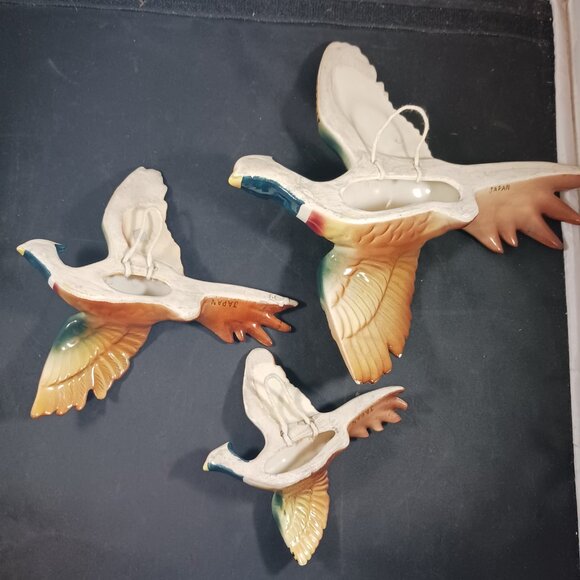 Set of 3 Vintage Flying Ceramic Pheasant Bird Wall Decor - Picture 13 of 14